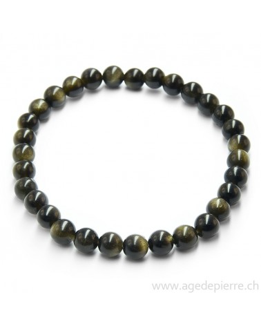 Obsidienne dorée bracelet avec perles de 6mm