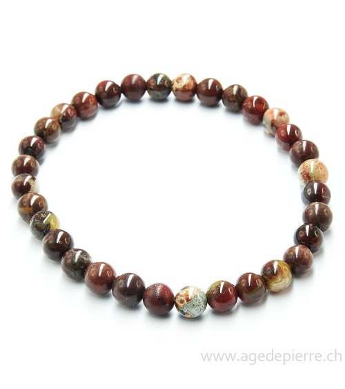Jaspe brèche bracelet avec perles de 6mm