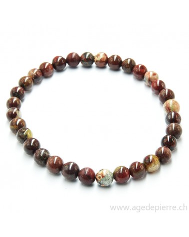 Jaspe brèche bracelet avec perles de 6mm