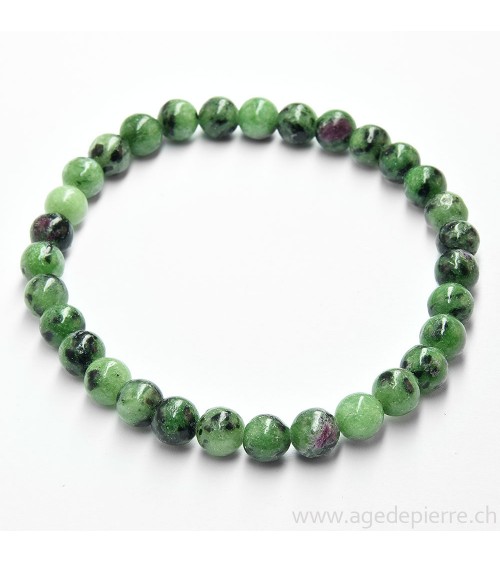 Rubis zoizite bracelet avec perles de 6mm