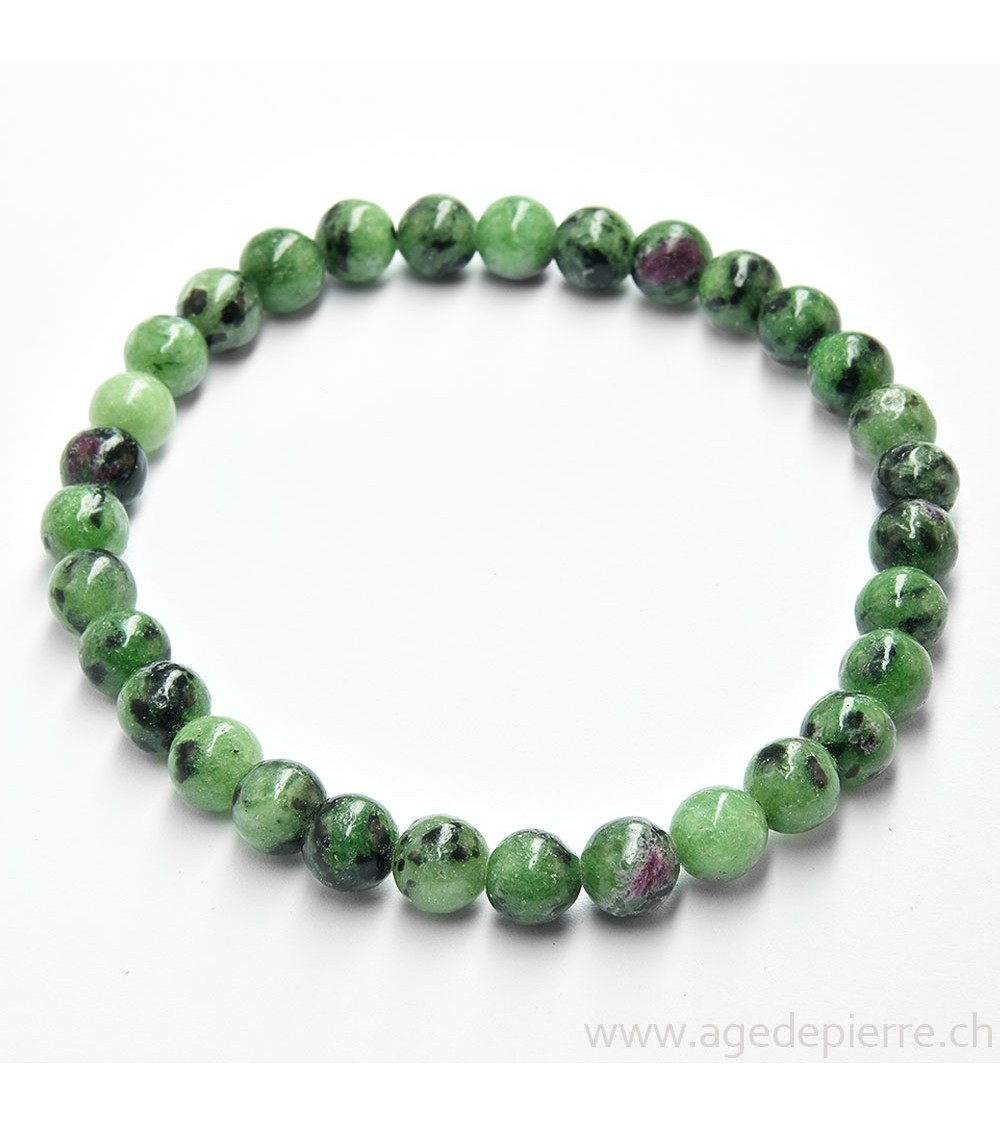 Rubis zoïsite bracelet  l'Âge de pierre Vevey