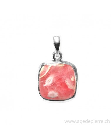 Pendentif en argent 925 avec rhodocrosite l'Âge de pierre Vevey