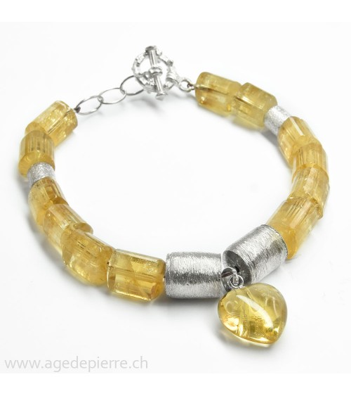 bracelet ambre et citrine