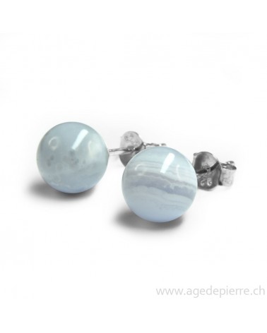 Boucles d'oreilles en agate blue lace