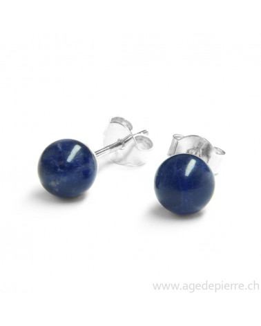 Boucles d'oreilles en sodalite l'âge de pierre vevey