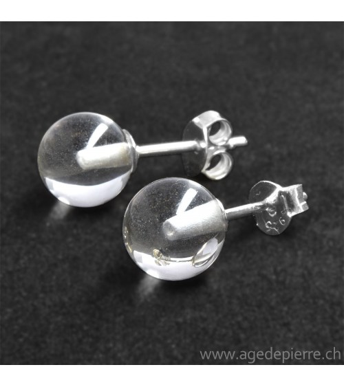 Boucles clous en cristal de roche