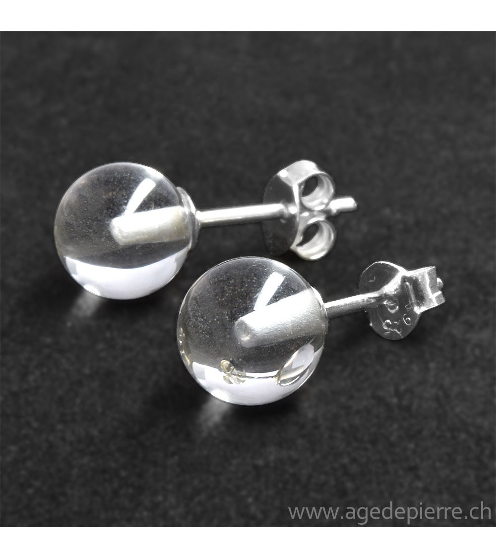 Boucles clous en cristal de roche