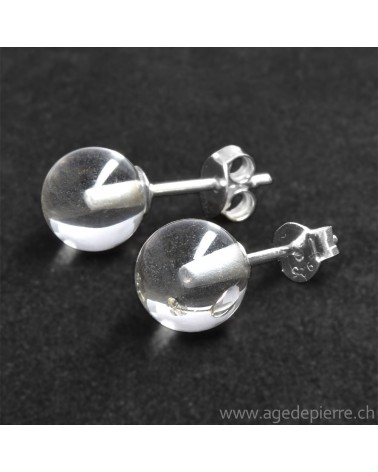 Boucles clous en cristal de roche