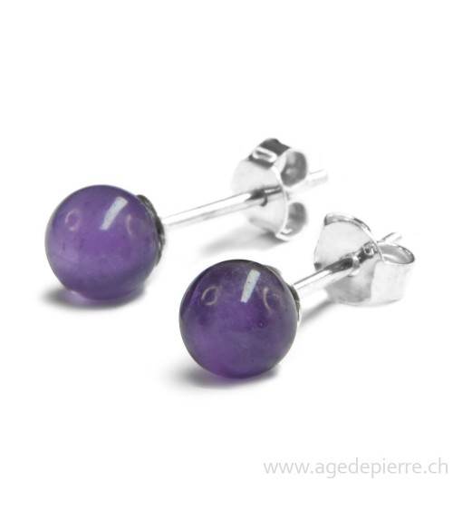 Boucles clous en améthyste