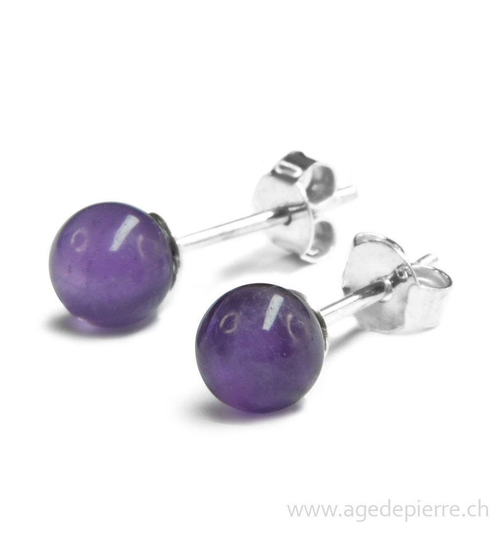 Boucles clous en améthyste