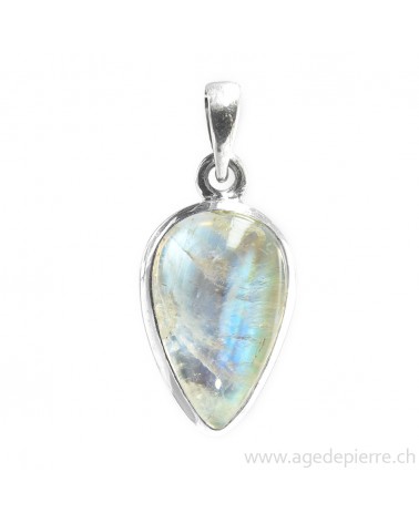 Pendentif en labradorite blanche et argent 925