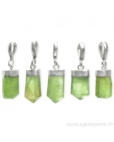 Pendentif en péridot et argent