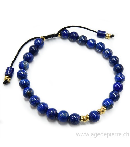 Bracelet shamballa avec perles en argent 925 doré