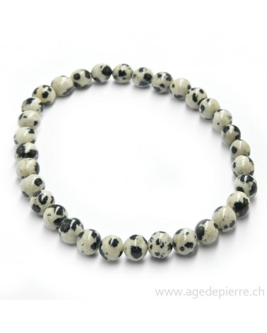 Jaspe dalmatien bracelet avec perles de 8mm