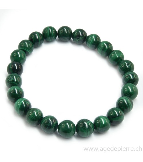 Malachite bracelet avec perles de 8mm