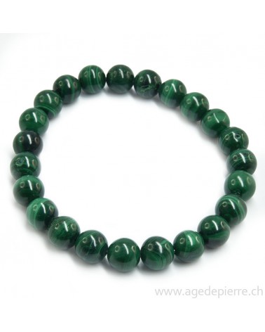 Malachite bracelet avec perles de 8mm