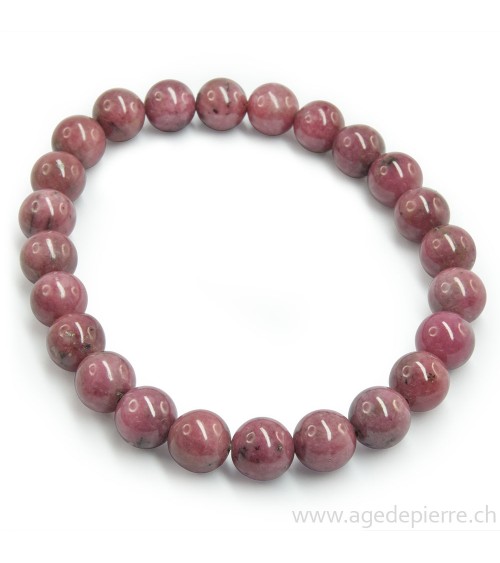 Rhodonite bracelet avec perles de 8mm l'Âge de pierre Vevey