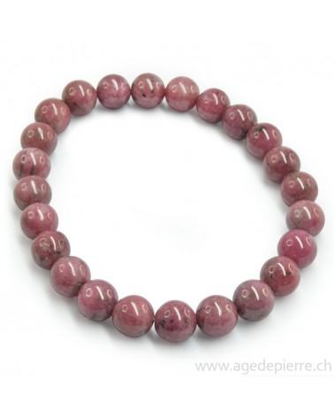 Rhodonite bracelet avec perles de 8mm l'Âge de pierre Vevey