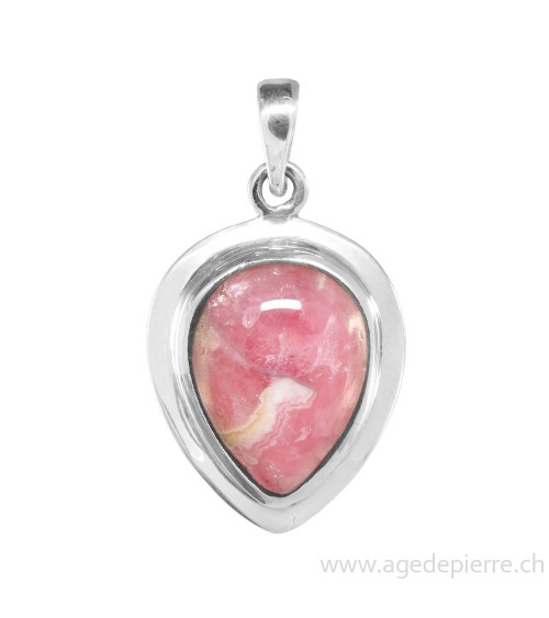 Pendentif en argent 925 avec rhodocrosite