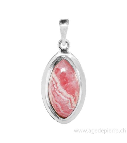 Pendentif en argent 925 avec rhodocrosite l'Âge de pierre Vevey