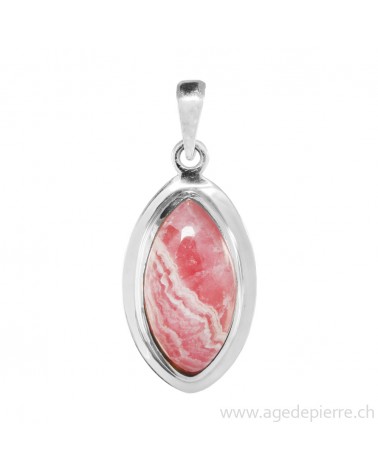 Pendentif en argent 925 avec rhodocrosite l'Âge de pierre Vevey