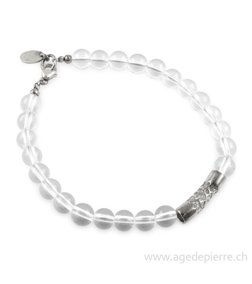 Bracelet en cristal de roche avec argent