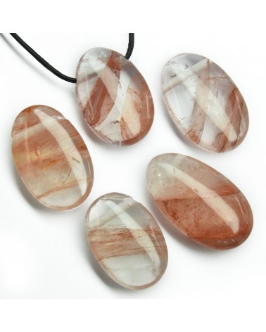 Quartz hématoïde pendentif pierre percée