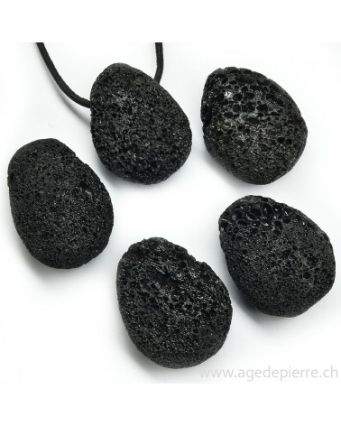 Lave pendentif pierre percée