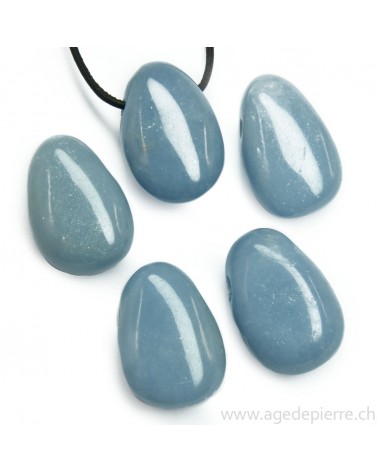 Angélite pendentif pierre percée