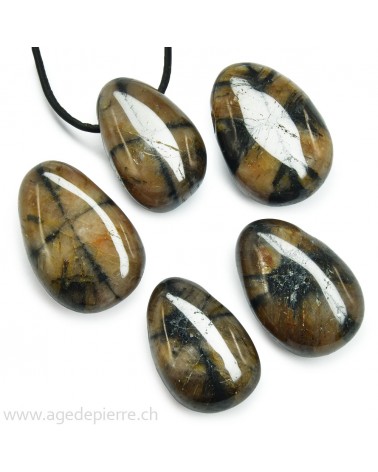 Chiastolite pendentif pierre percée