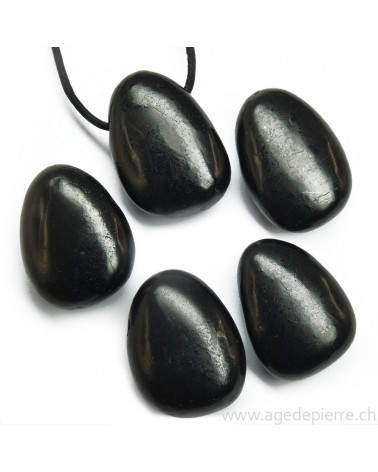 Shungite pendentif pierre percée l'Âge de pierre