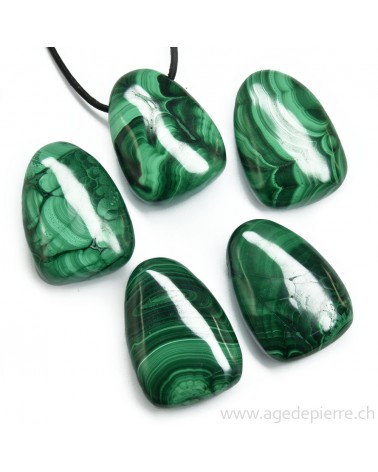 Malachite pendentif pierre percée