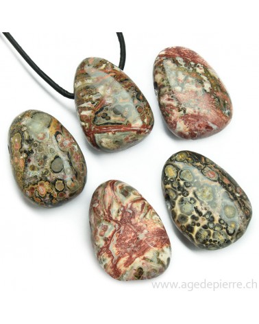 Jaspe léopard pendentif pierre percée