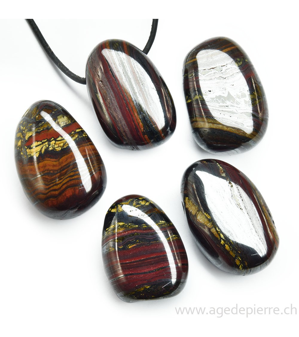 Oeil de fer pendentif pierre percée