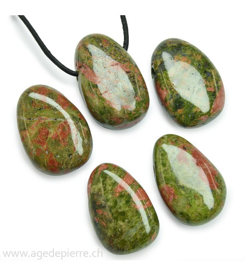 Unakite pendentif pierre percée