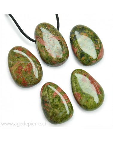 Unakite pendentif pierre percée