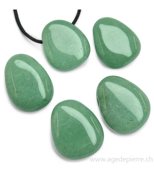 Aventurine verte pendentif pierre percée