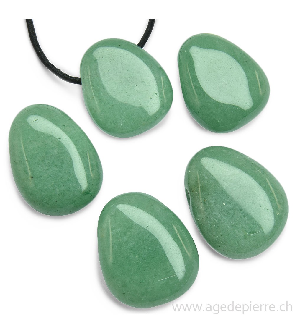 Aventurine verte pendentif pierre percée
