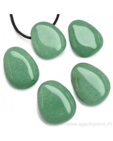 Aventurine verte pendentif pierre percée