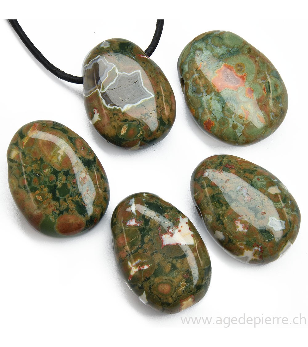 Rhyolite pendentif pierre percée l'Âge de pierre Vevey