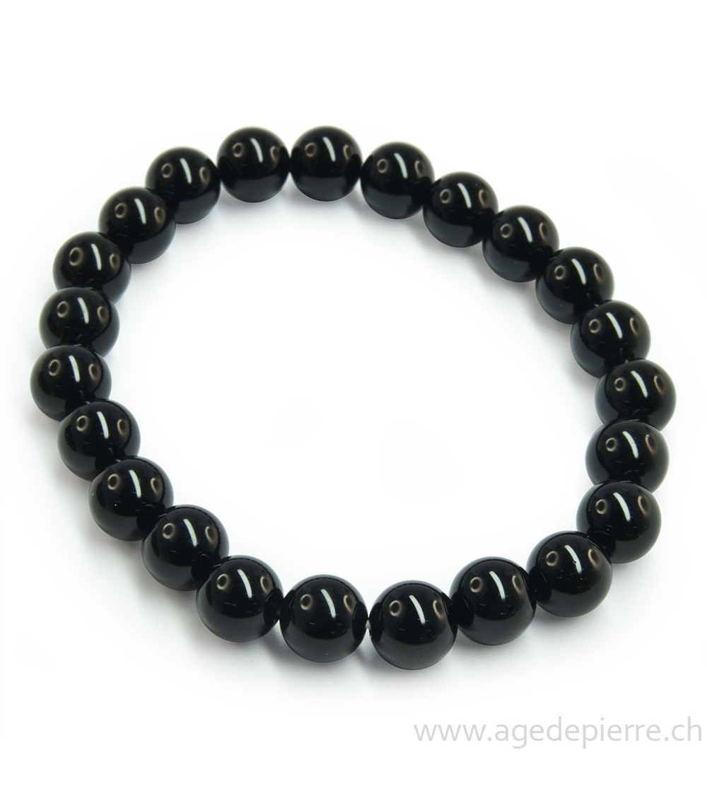 Obsidienne noire bracelet avec perles de 8mm