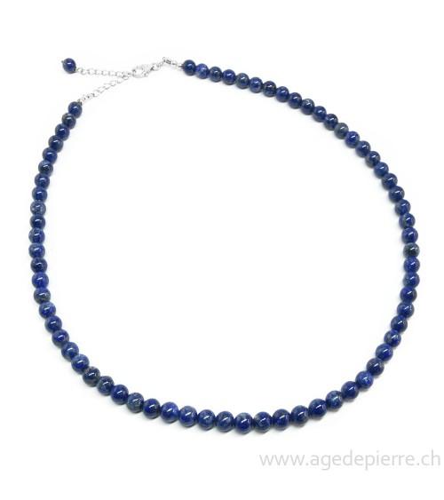 Collier en lapis lazuli avec fermoir en argent