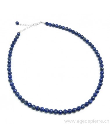 Collier en lapis lazuli avec fermoir en argent