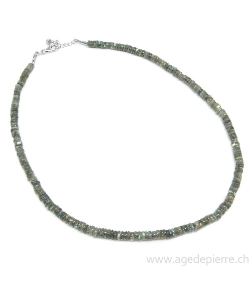 Collier en labradorite avec fermoir en argent