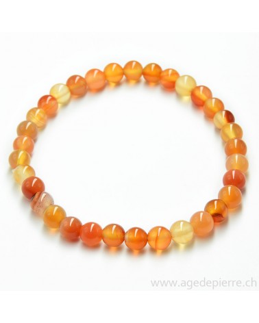 Cornaline bracelet avec perles de 6mm