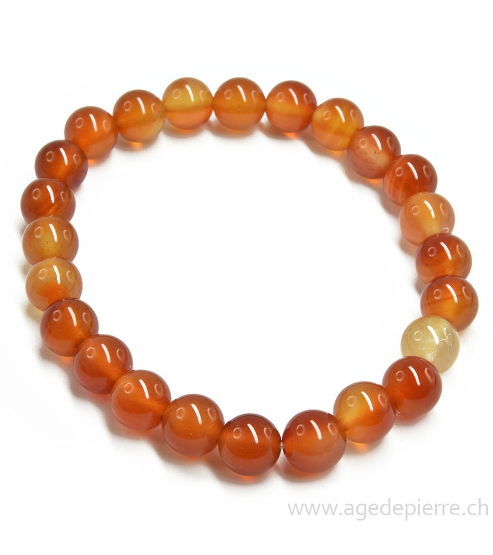 Cornaline bracelet avec perles de 8mm