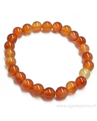 Cornaline bracelet avec perles de 8mm