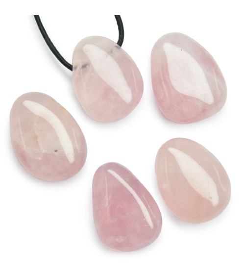 Quartz rose pendentif pierre percée