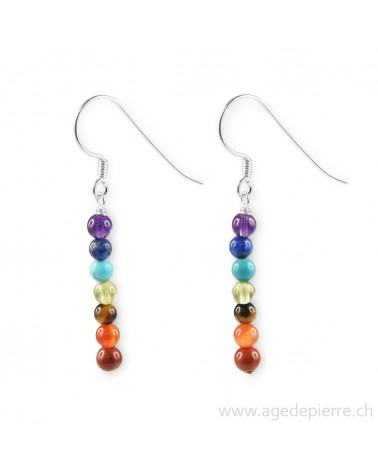 Paire de boucles d'oreille 7 chakras