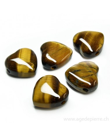 Pendentif coeur en oeil-de-tigre